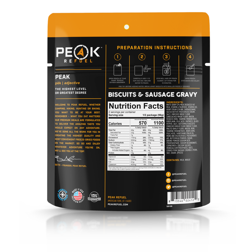 Peak Refuel Biscuits and Gravy