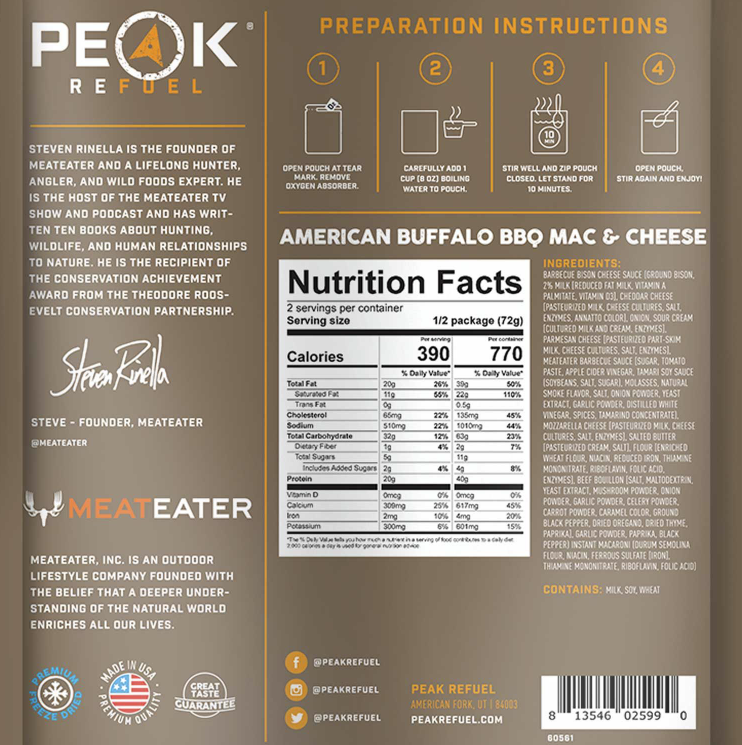 Peak Refuel American Buffalo BBQ Mac & Cheese