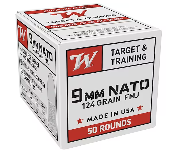 Winchester  - NATO 9mm 124 Grain Full Metal Jacket - 50 Round Box