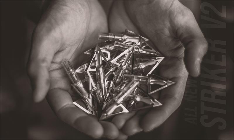 G5 Striker Broadhead V2|G5 Broadheads Striker V2 [New 2019]|G5 Striker V2 Handful of Broadheads|G5 Broadhead V2 Striker Sharp for Bow Hunting|G5 Outdoors Broadhead Information Card